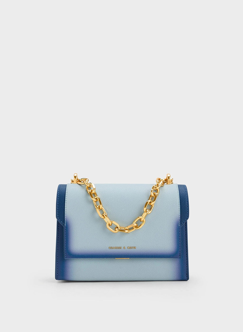 Front Flap Chain Handle Crossbody Bag - Navy image 0