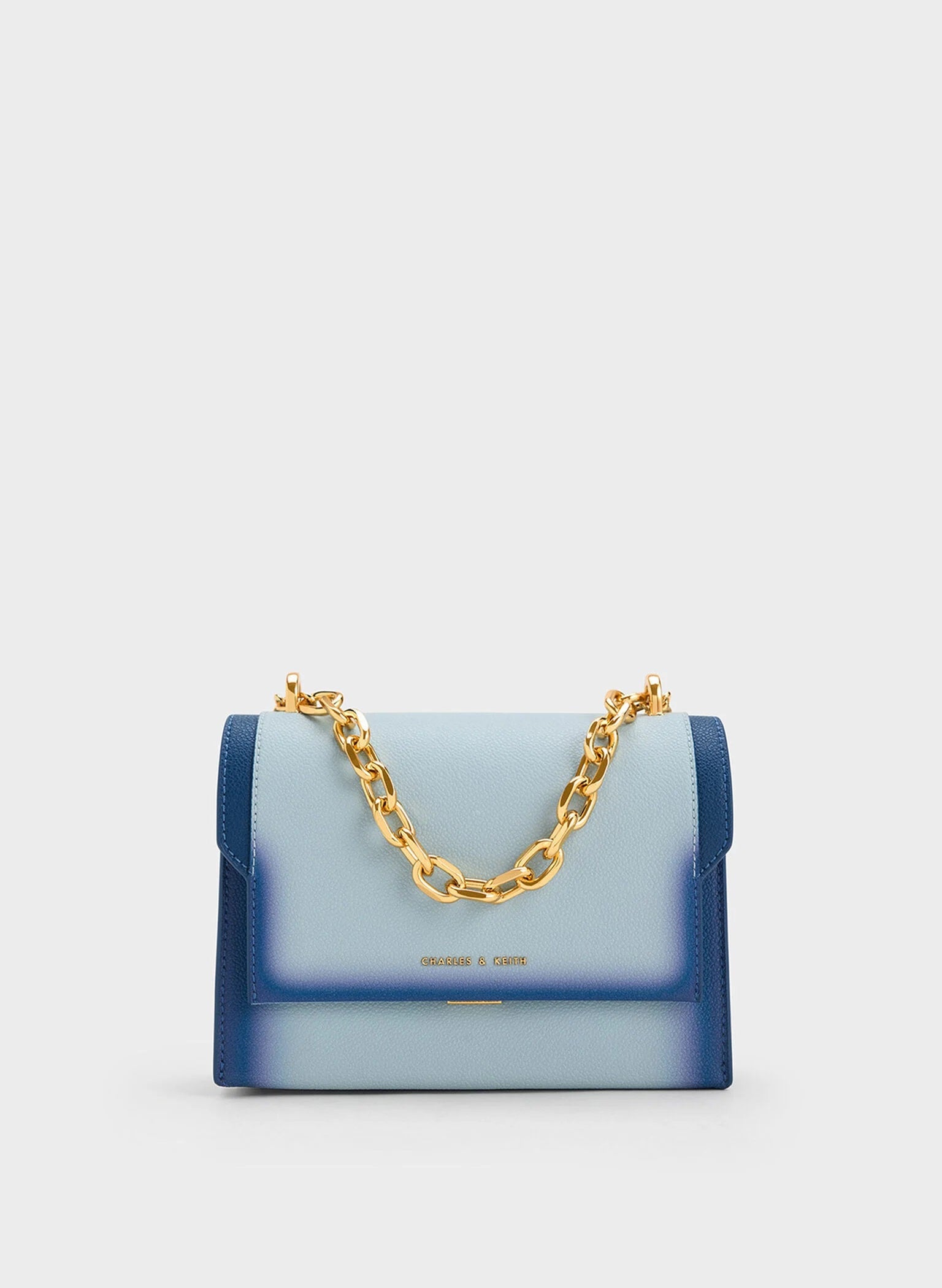 Front Flap Chain Handle Crossbody Bag - Navy image 0