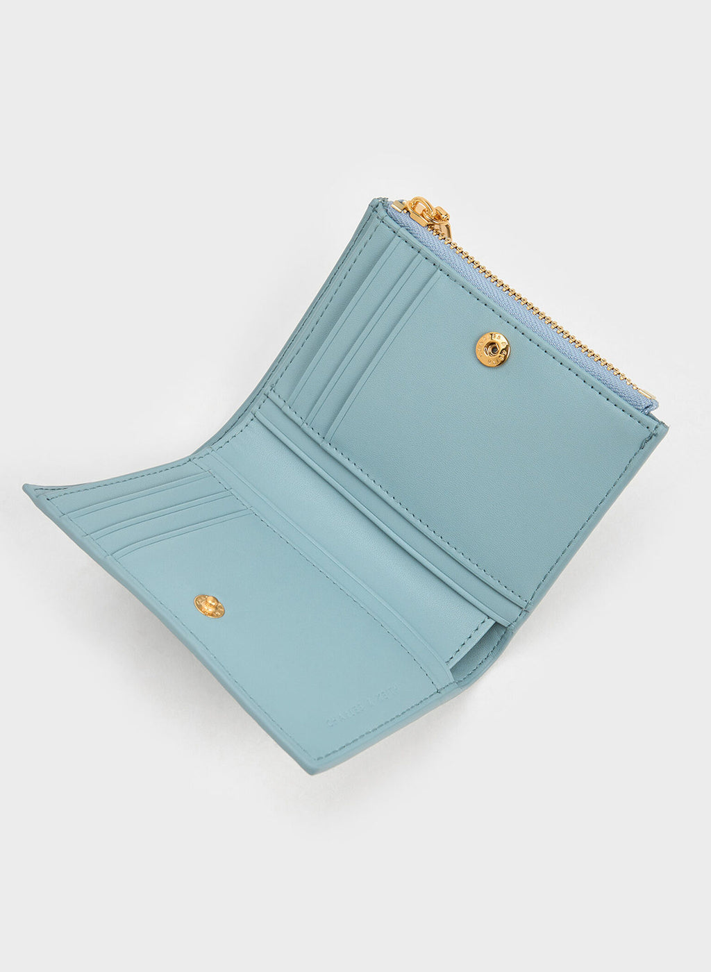 Apolline Textured Top-Zip Wallet - Slate Blue image 3