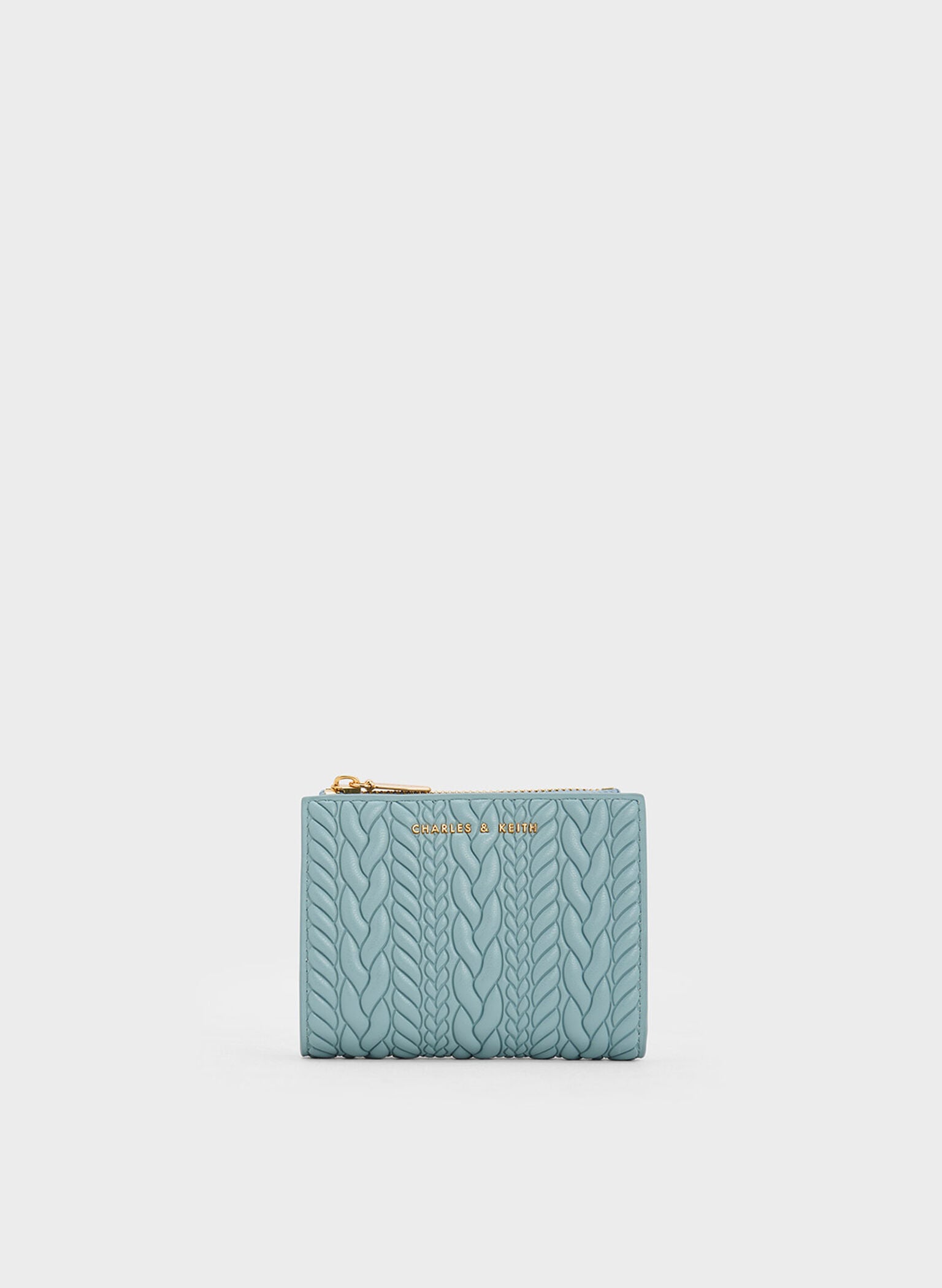 Apolline Textured Top-Zip Wallet - Slate Blue image 0