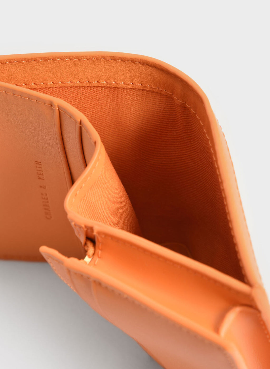 Snap Button Mini Short Wallet - Orange image 2