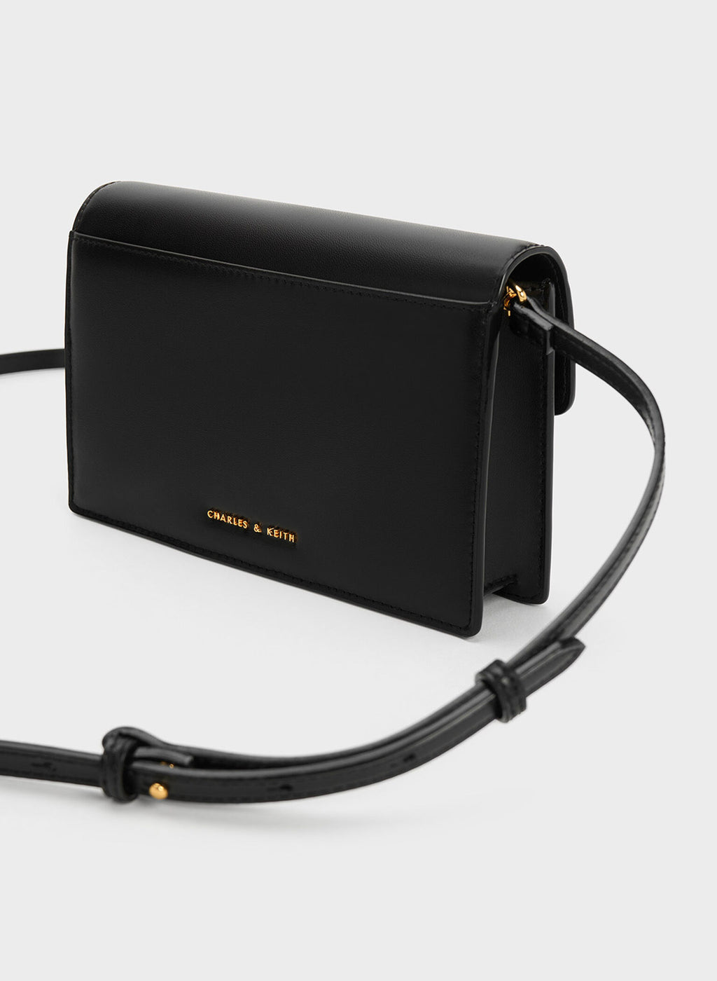 Padlock Envelope Crossbody Bag - Black image 3
