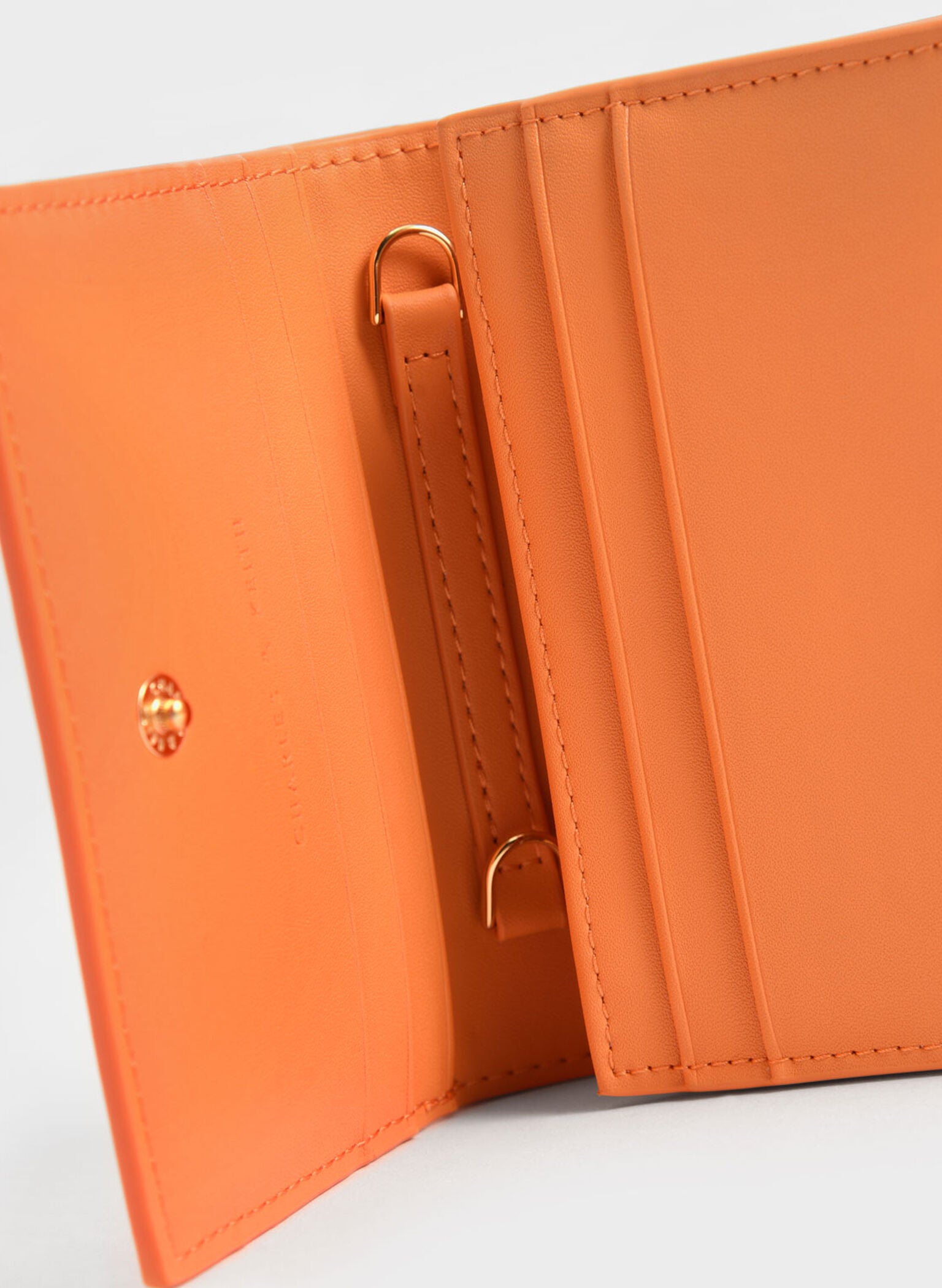 Snap Button Mini Short Wallet - Orange image 1