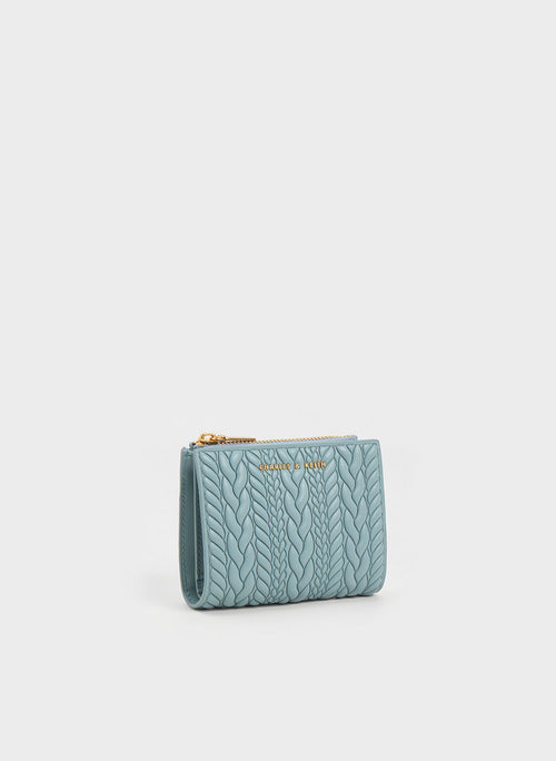 Apolline Textured Top-Zip Wallet - Slate Blue image 1